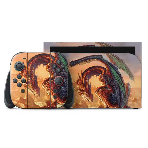 Bravery Misplaced Dragon and Knight by Ed Beard Jr Nintendo Skins